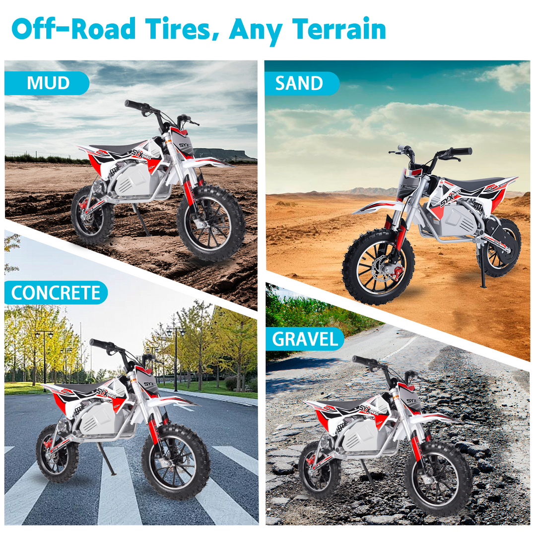 SYX MOTO KBE 500W Kids Electric Dirt Bike for Beginners