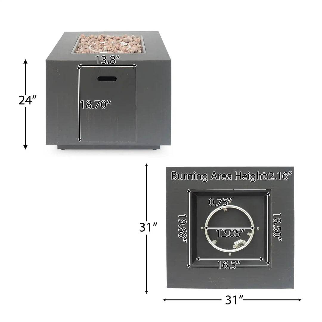 Outdoor Patio Fire Pit Table with 50,000 BTU Heat
