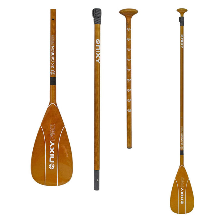 NIXY 3-Piece Adjustable 100% 3K Color Carbon Fiber SUP Pro Paddle