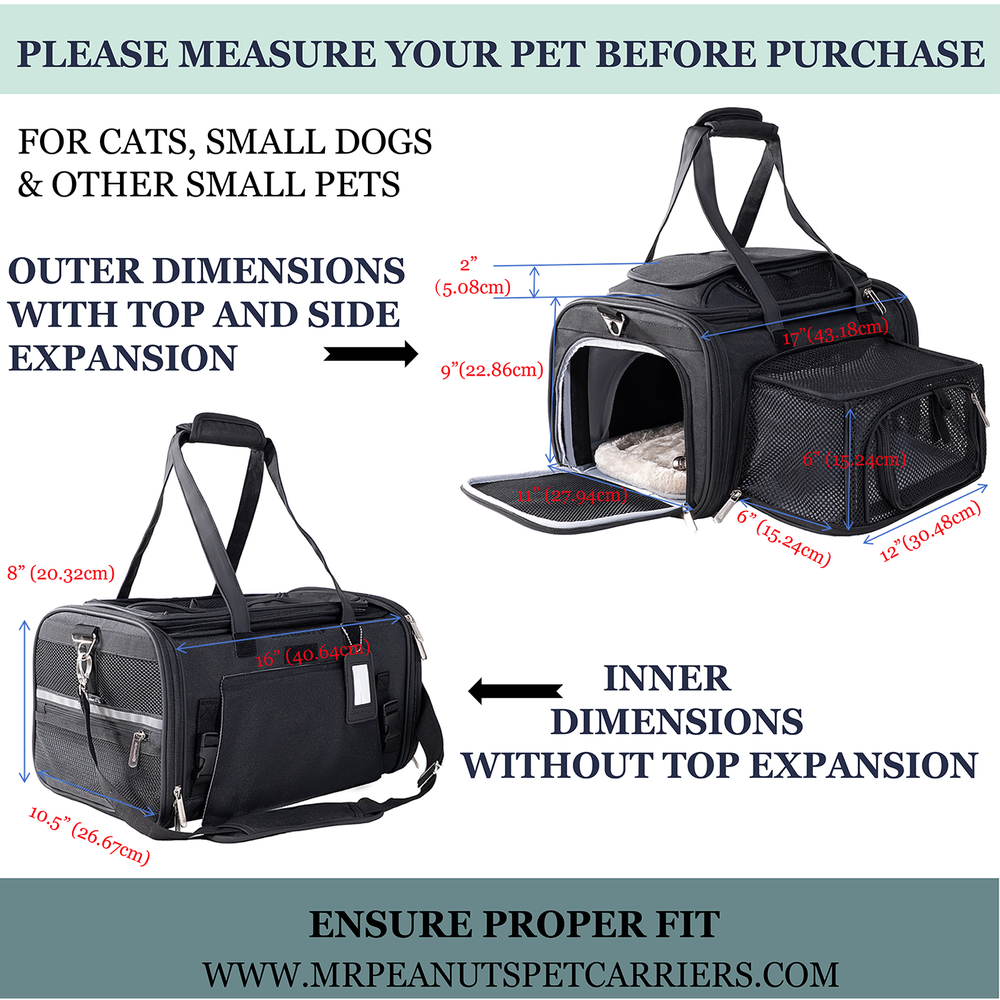 Mr. Peanut's Gold Series Mini Size Airline Compliant Expandable Pet Carrier