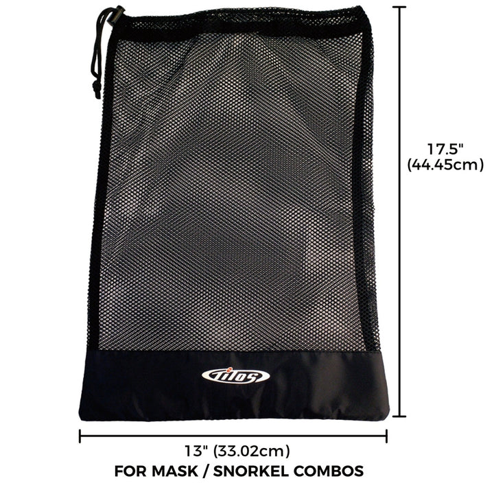 Snorkel Mesh Bag for Gear Storage with Tilos Logo