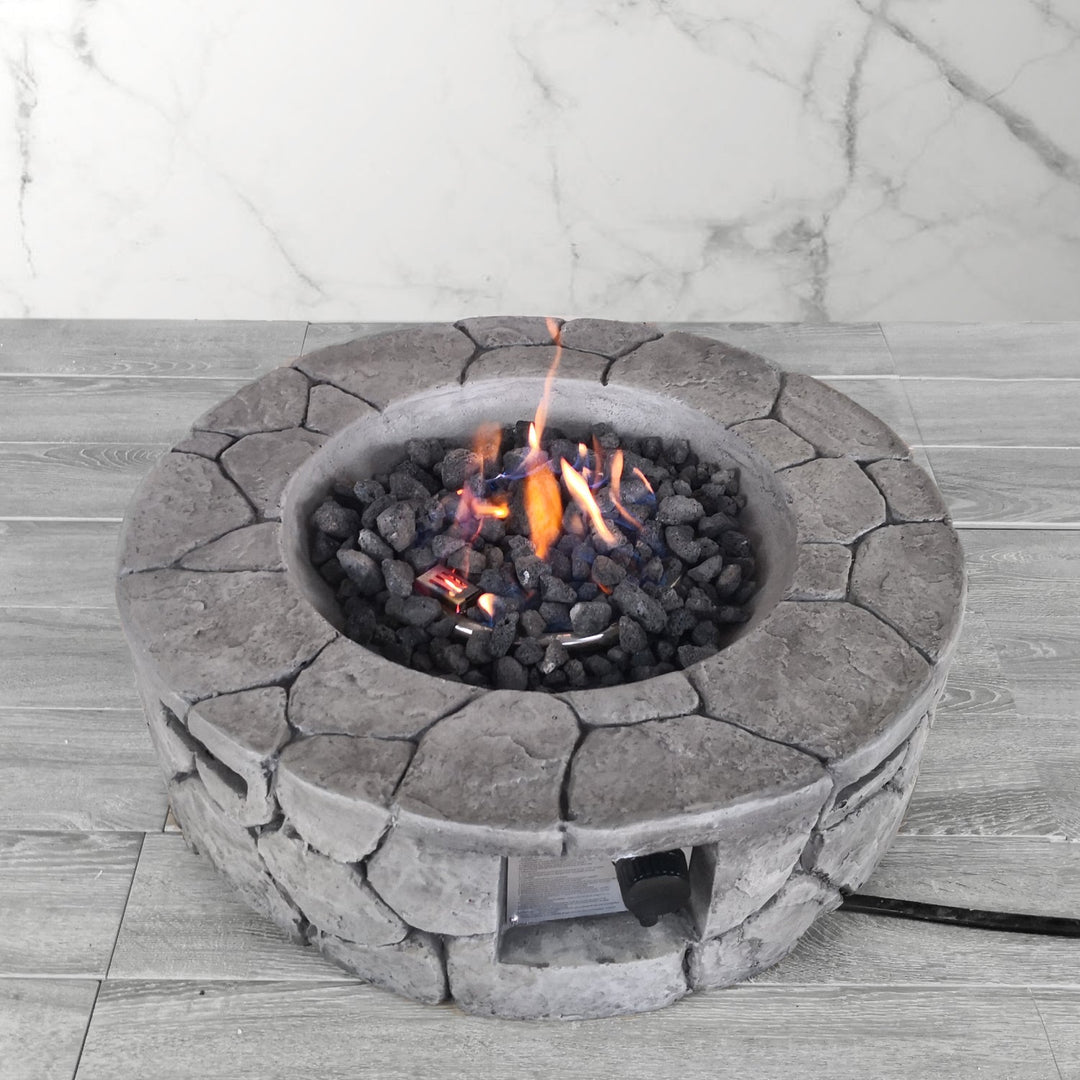 Outdoor Fire Pit Concrete Design | 9'' H x 28'' W
