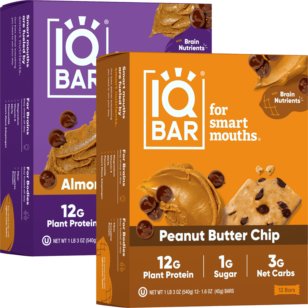 IQBAR Almond Butter Chip & Peanut Butter Chip 24 Bars