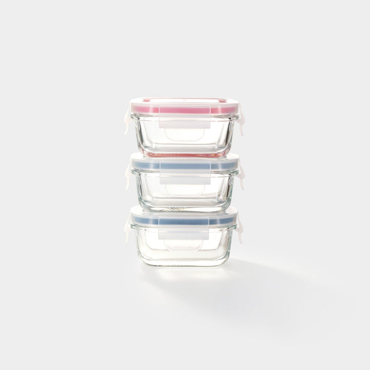 Mini Glass Container Set - Rectangular Vanilla