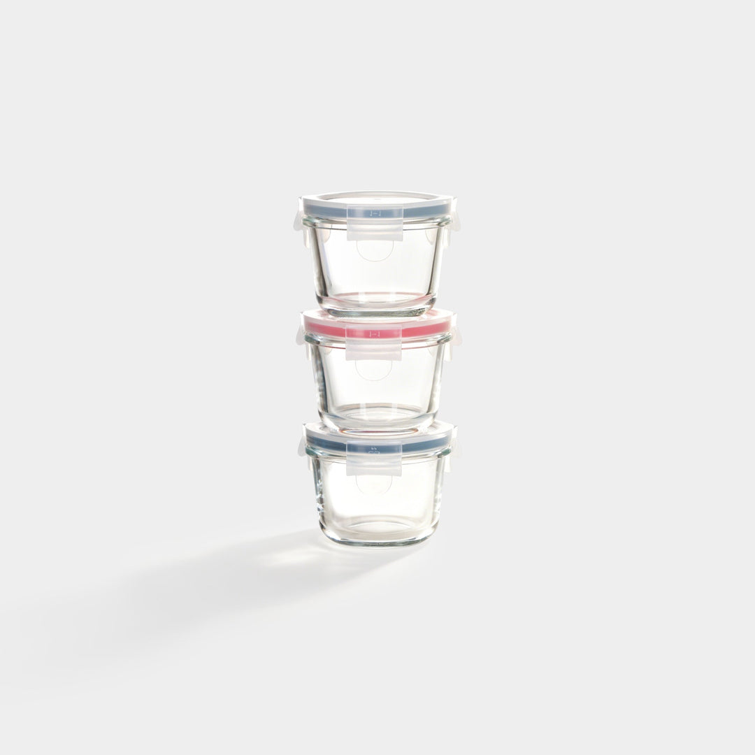 Mini Glass Container Set - Round