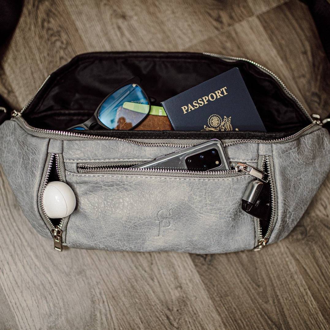 Sole Premise Grey Luciano Leather Sling Bag