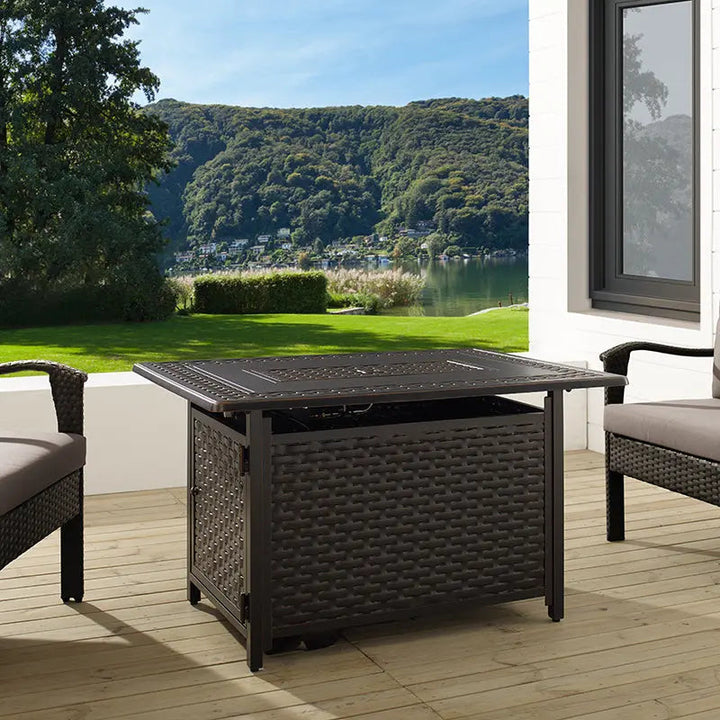 Albany 44" Rectangular Aluminum Gas Fire Pit Table