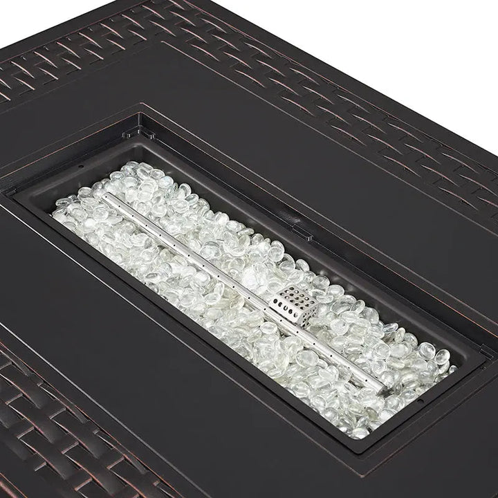 Albany 44" Rectangular Aluminum Gas Fire Pit Table