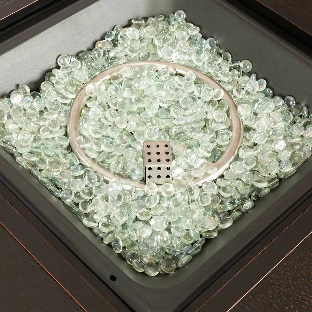 Armstrong 42" Square Basketweave Aluminum Gas Fire Pit