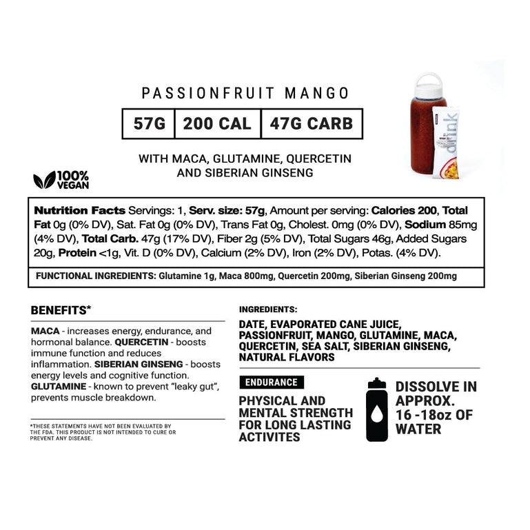 Passionfruit Mango Endurance Drink w/Adaptogens