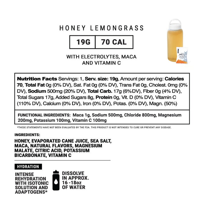 Honey Lemongrass Isotonic Enhanced Hydration w/Adaptogens