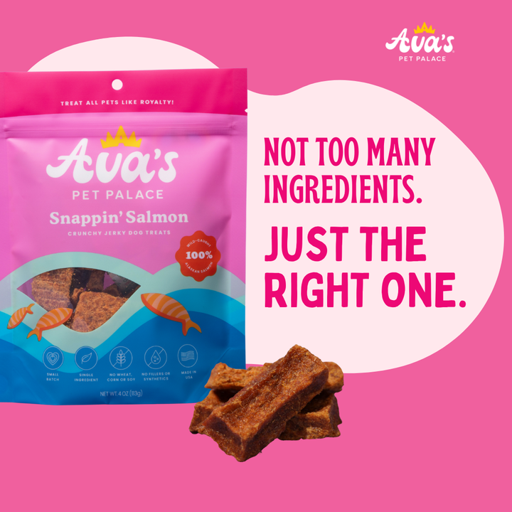 Ava's Pet Palace Pre-Order Crunchy Jerky Dog Treats - Snappin' Salmon