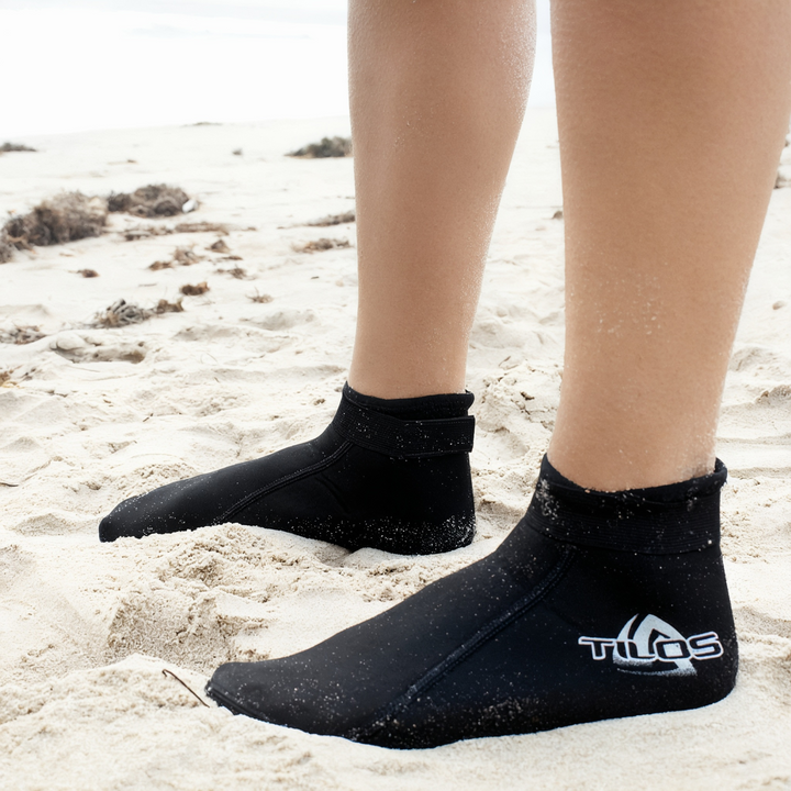 2mm Mid-High Top Socks for Watersports with Velcro Straps