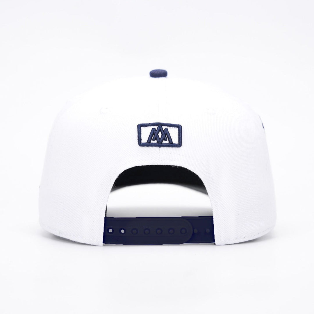 ‘7’ Premium Wool Blend SnapBack - White/Navy