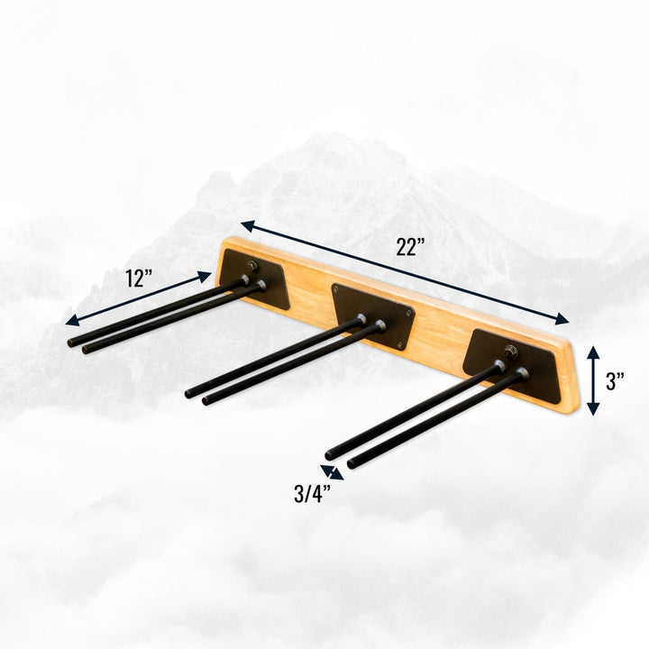 BLAT Wood Ski Storage Rack for 6 Pairs of Skis