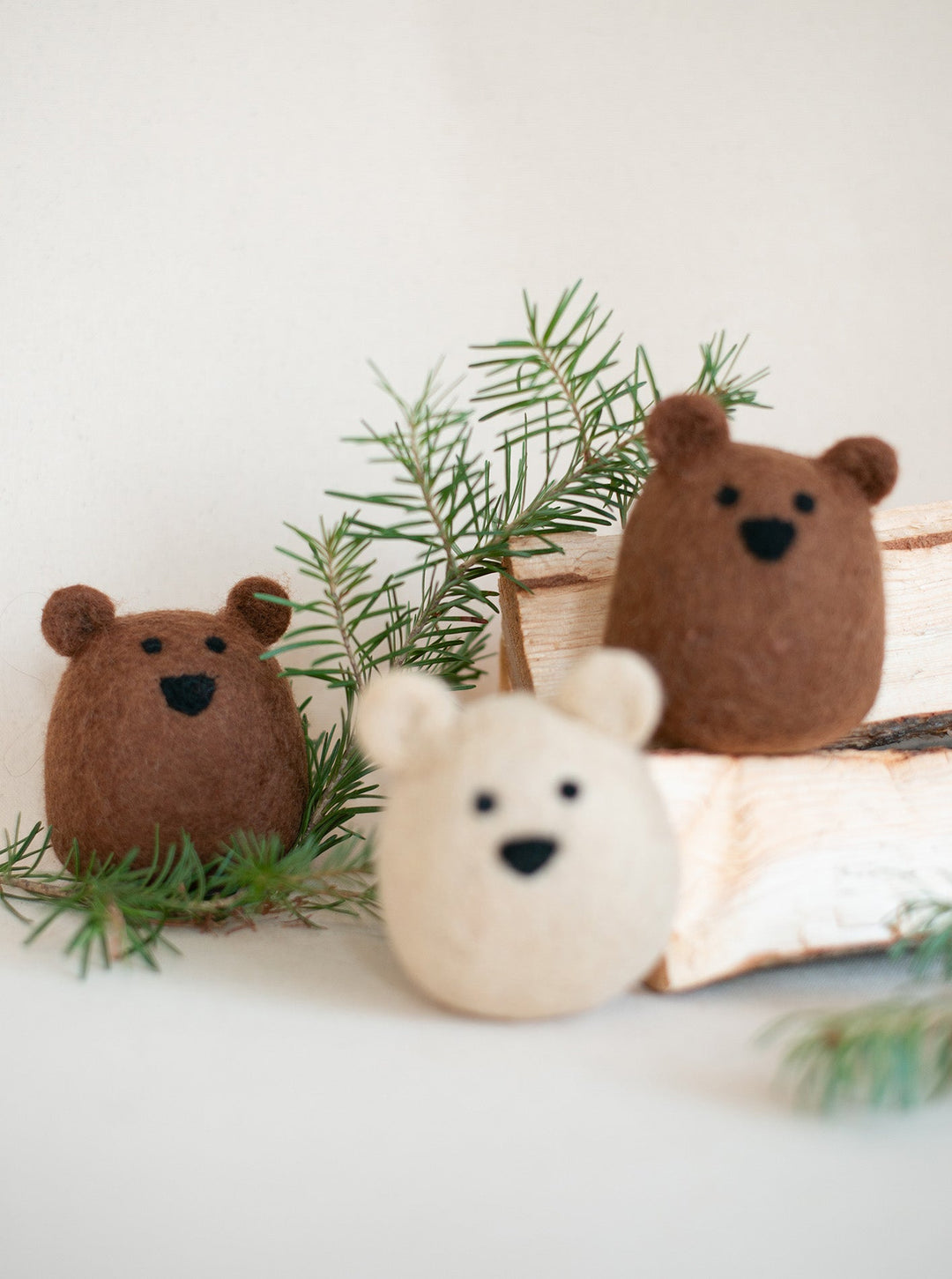 Natural Polar Bear Wool Dog Toy for Small Pups