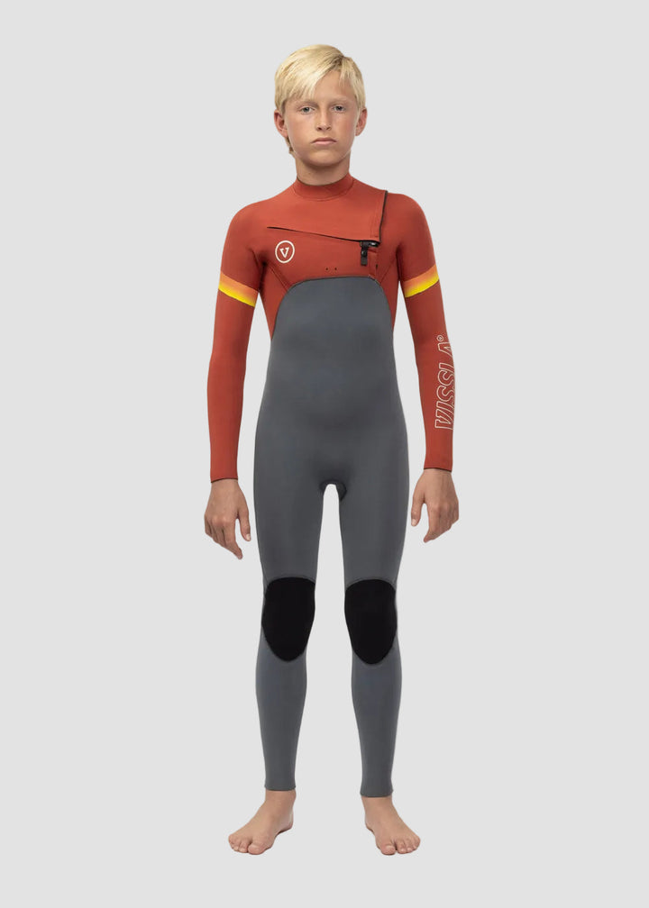 Boys Full Chest Zip Wetsuit for Cold Water Surfing