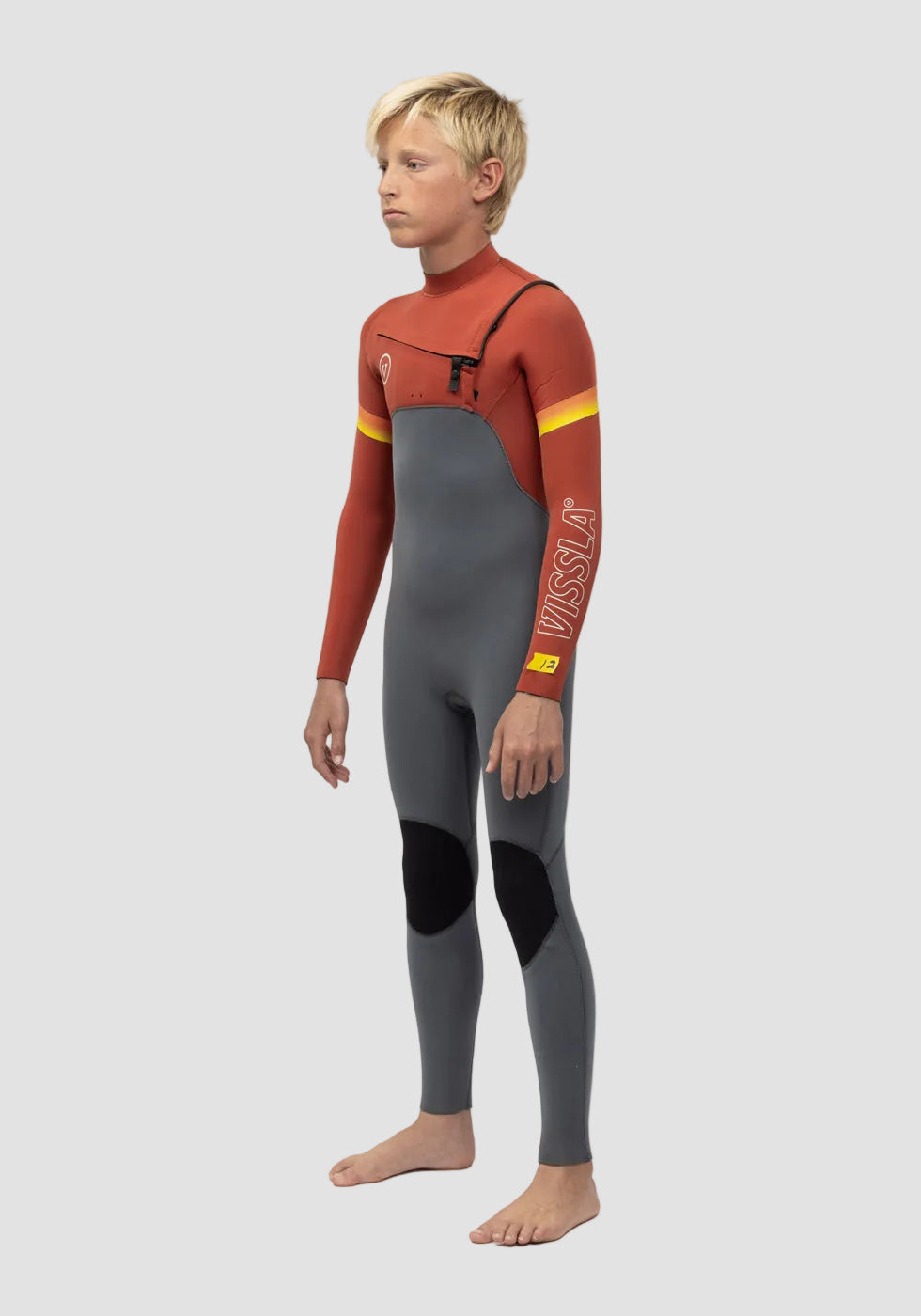 Boys Full Chest Zip Wetsuit for Cold Water Surfing