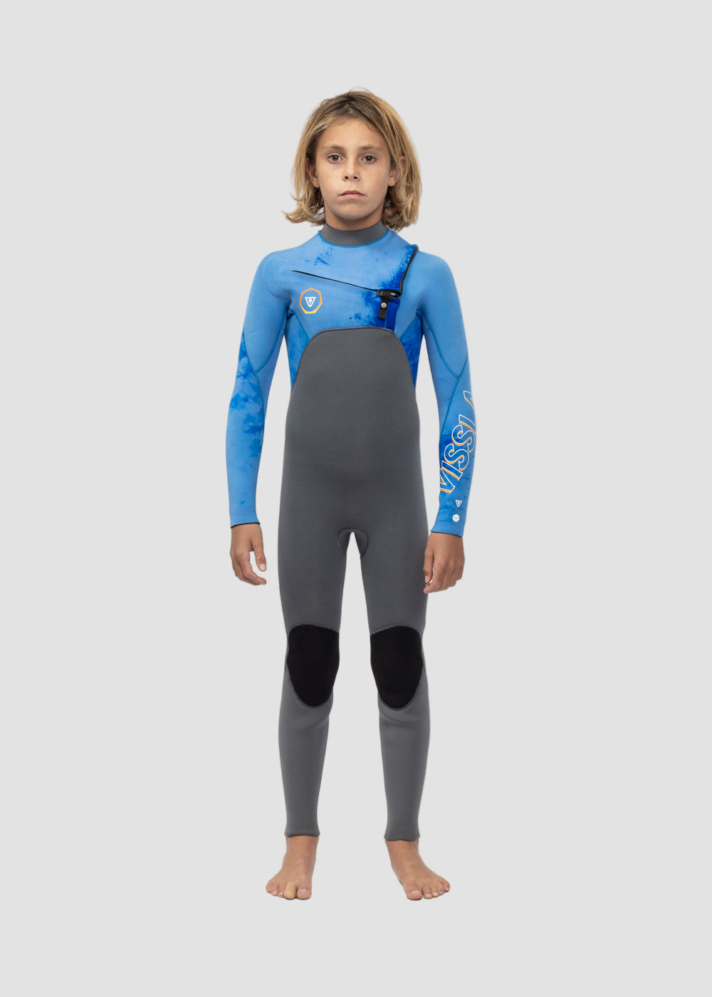 Boys Full Chest Zip Wetsuit for Cold Water Surfing