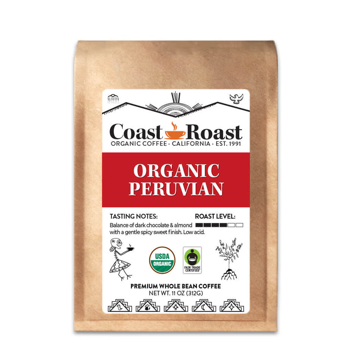 Organic Peruvian Whole Bean Coffee Single Origin