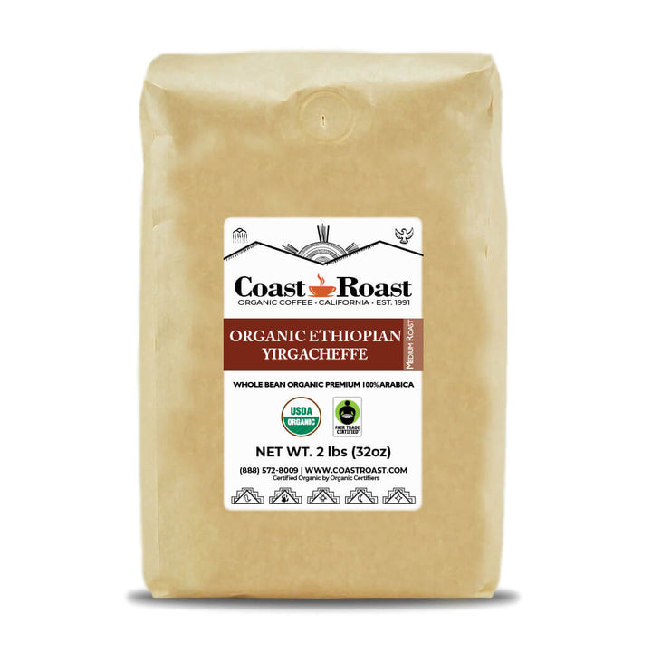 Organic Ethiopian Yirgacheffe Medium-Dark Whole Bean Coffee