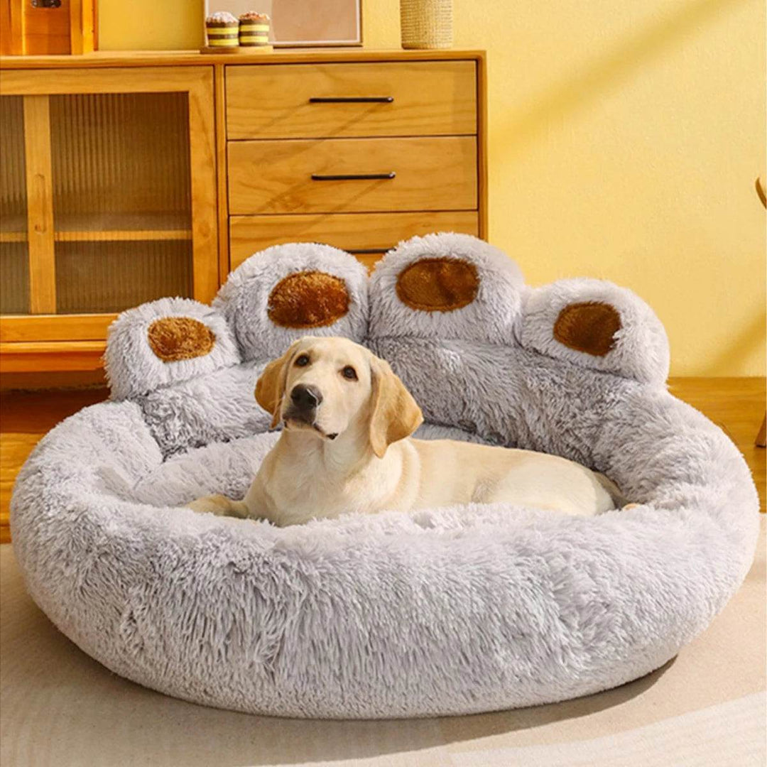 Big Paw Plush Pet Sofa Bed – Washable Dog & Cat Bed with Calming Raised Edges Small to XL