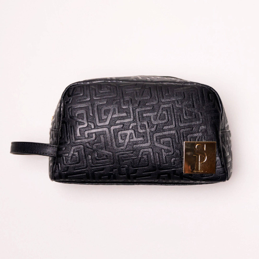 Sole Premise Black Monogram Leather Toiletry Bag