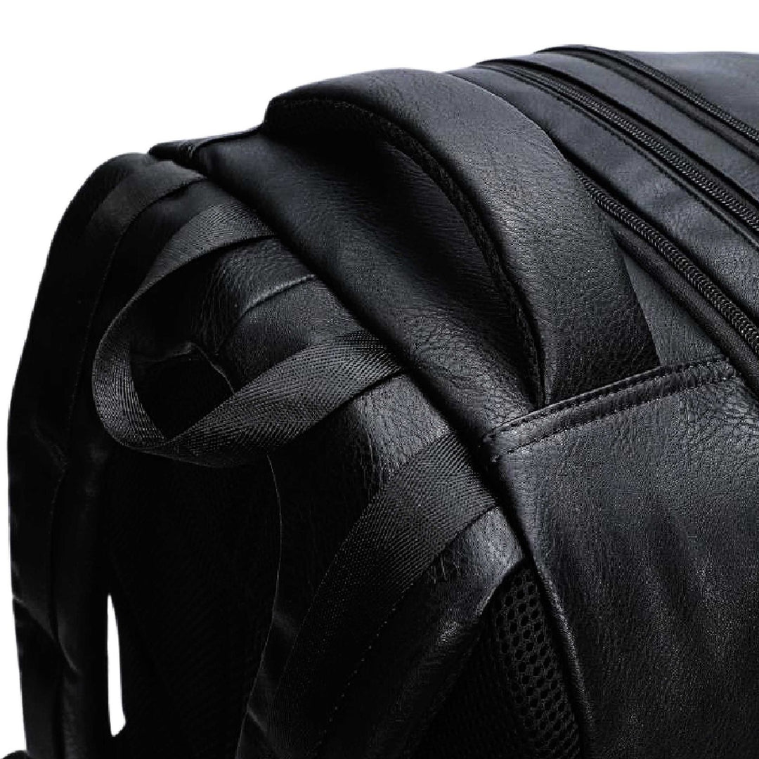 Sole Premise Black Leather Luxury Carry On Backpack Patented Signature Design