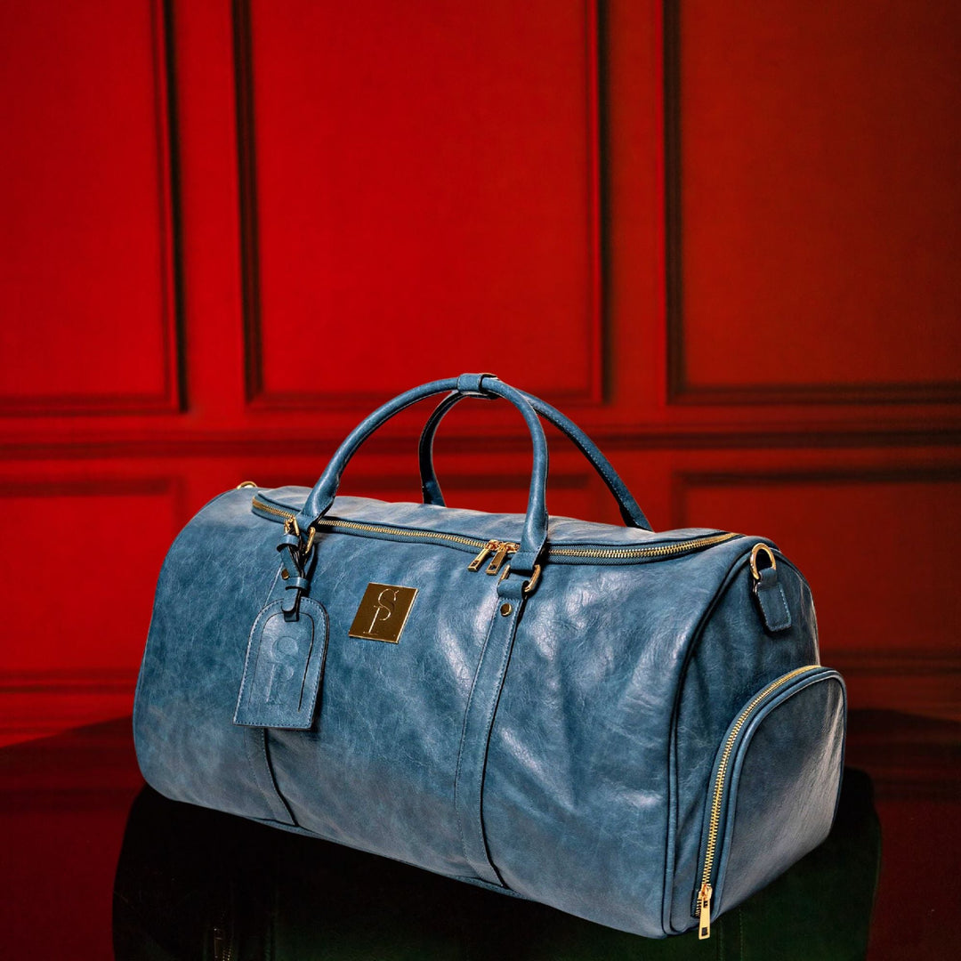 Sole Premise Blue Tumbled Luciano Leather Duffle New Weekender Design