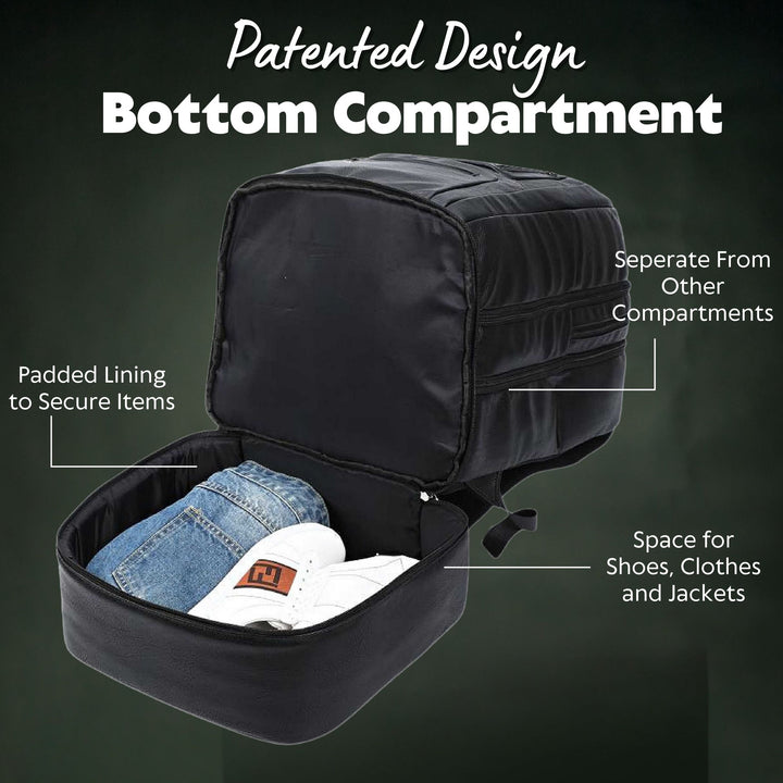 Sole Premise Baby Blue Leather Luxury Carry-On Backpack (Patented Signature Design)