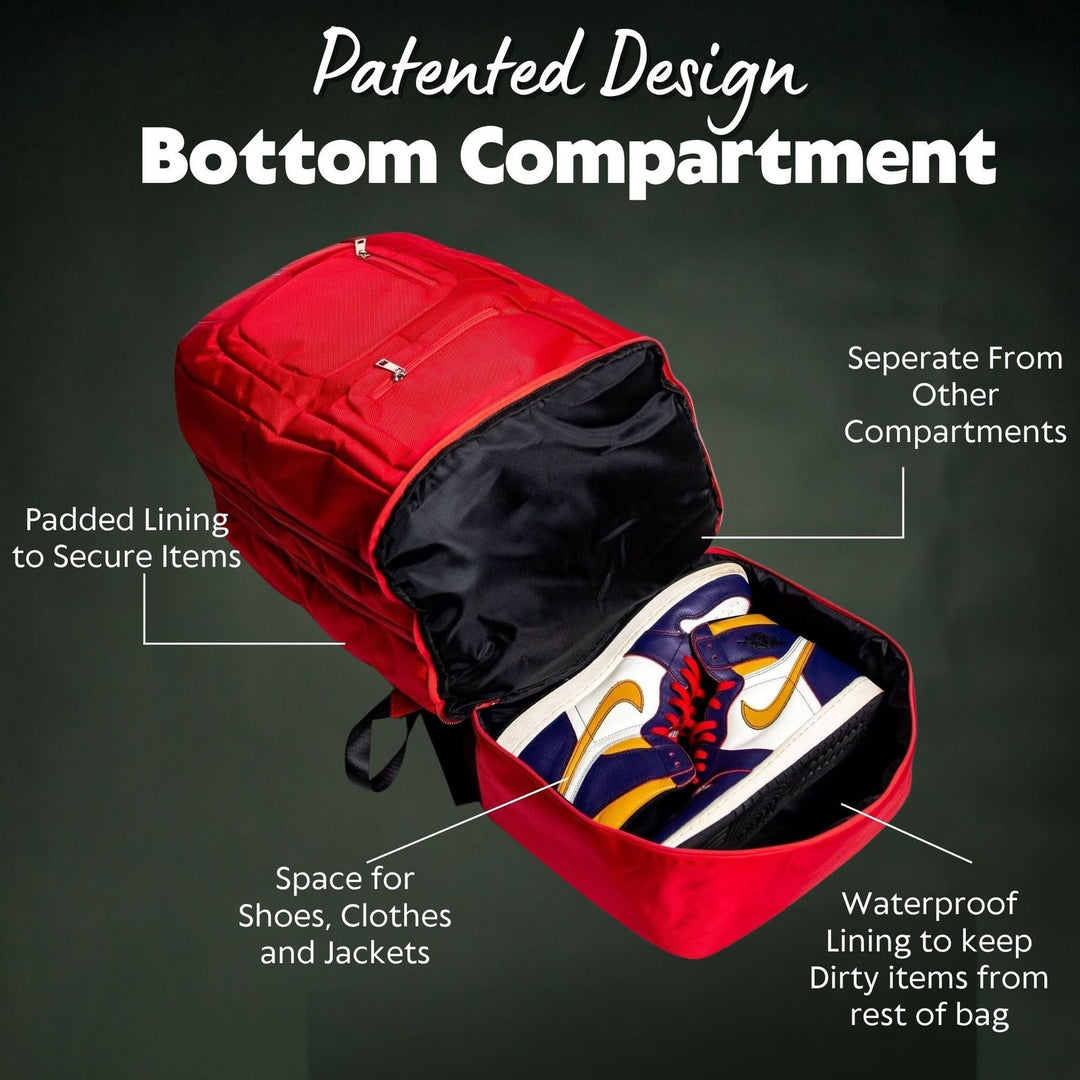 Sole Premise Red Leather Luxury Carry-On Backpack Patented Signature Design