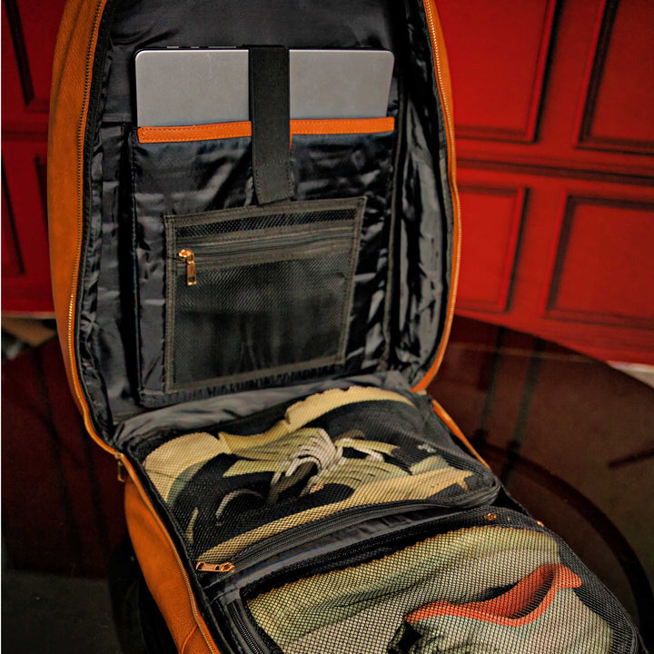 Sole Premise Brown Tumbled Leather Daily Commuter Backpack