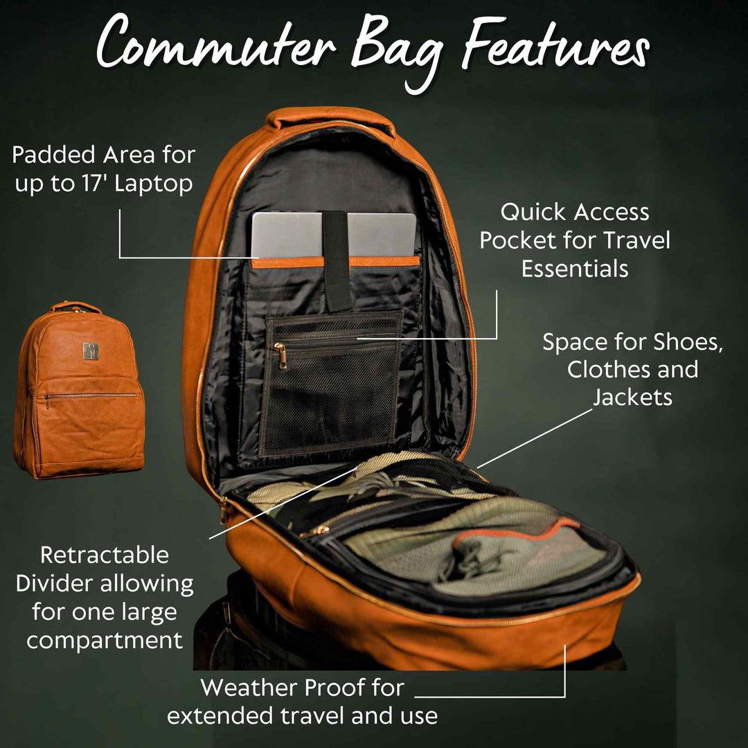 Sole Premise Brown Tumbled Leather Daily Commuter Backpack
