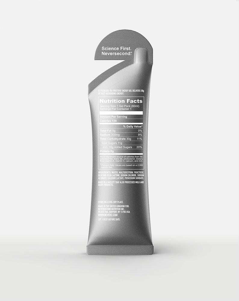 NEVERSECOND C30 Unflavored Energy Gel