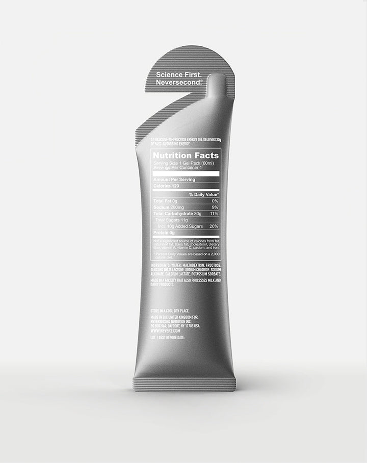 NEVERSECOND C30 Unflavored Energy Gel