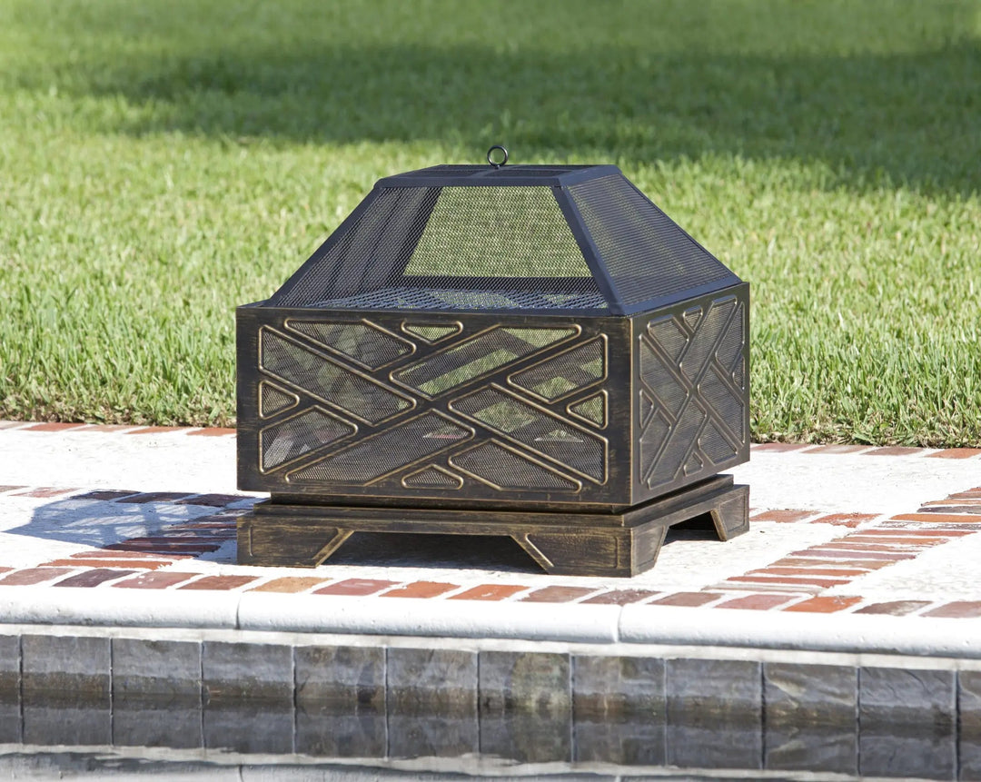 Catalano Square Fire Pit with Steel and Mesh Bowl