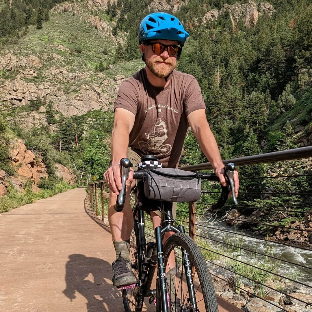 HandleStash Handlebar Bag - Charcoal & Blue Burrito