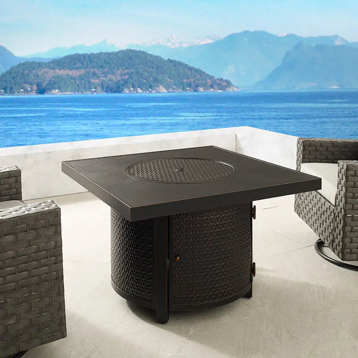 Clayton 40" Round Portable Gas Fire Pit Table