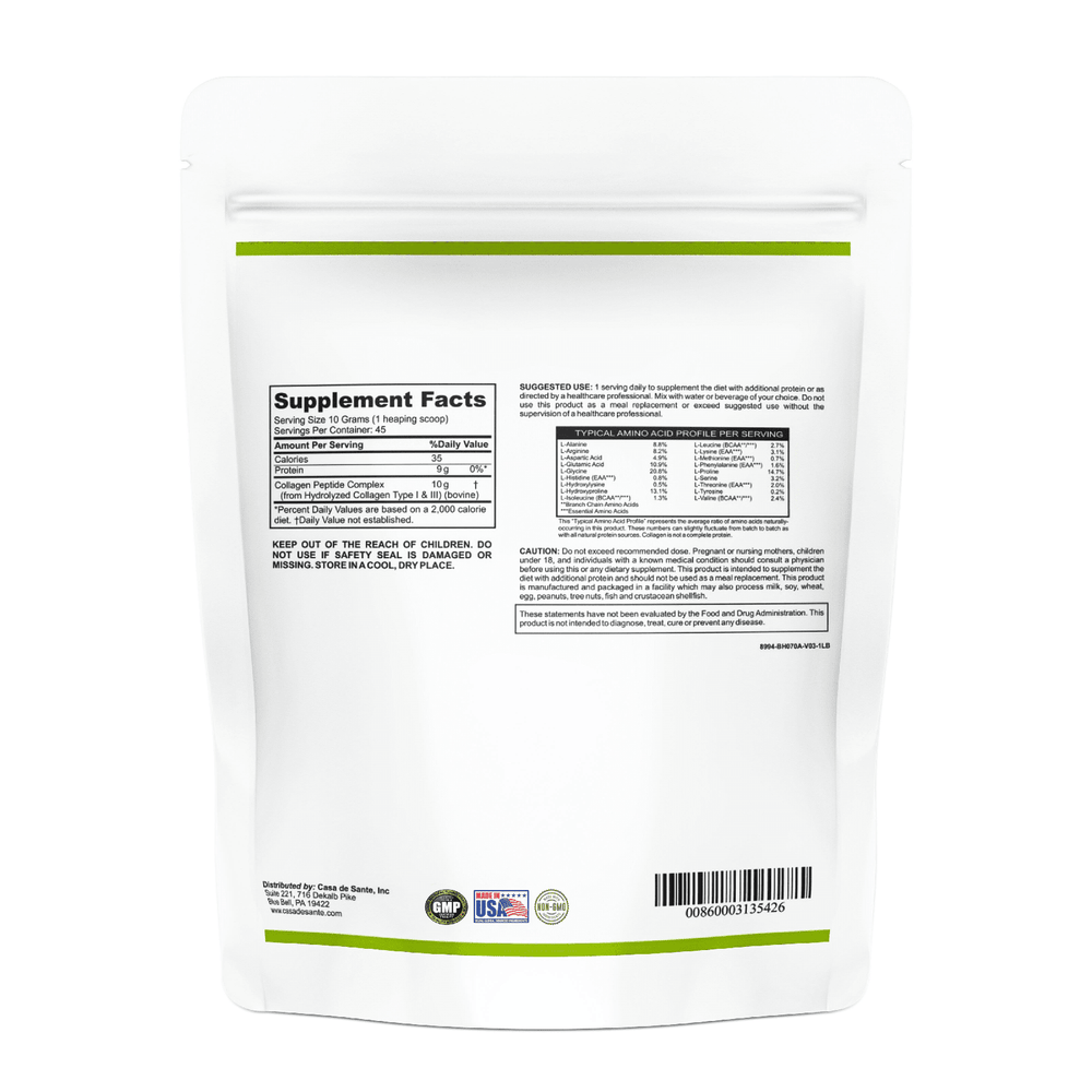 casa de sante Low FODMAP Certified Elemental Collagen Peptides for IBS & SIBO| Keto Paleo Gut Friendly, Gluten Lactose Soy Sugar & Grain Free| No Carb, All Natural Non GMO