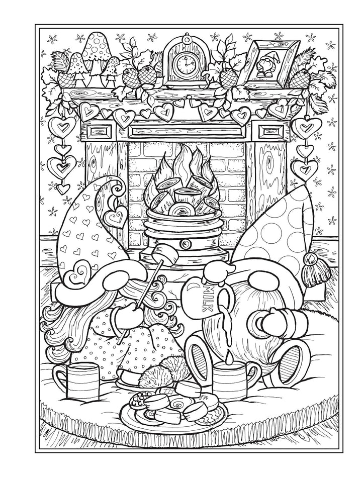 Creative Haven Gnome Sweet Gnome Coloring Book Spiral Bound