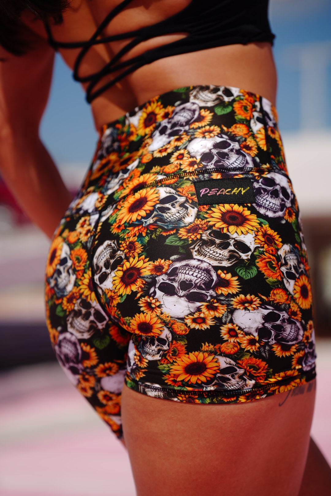 Peachy Athletic Bones & Blooms Shorts