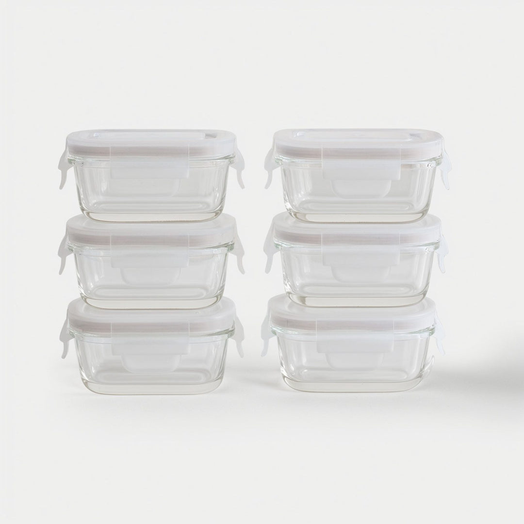 Mini Glass Container Set - Rectangular Vanilla