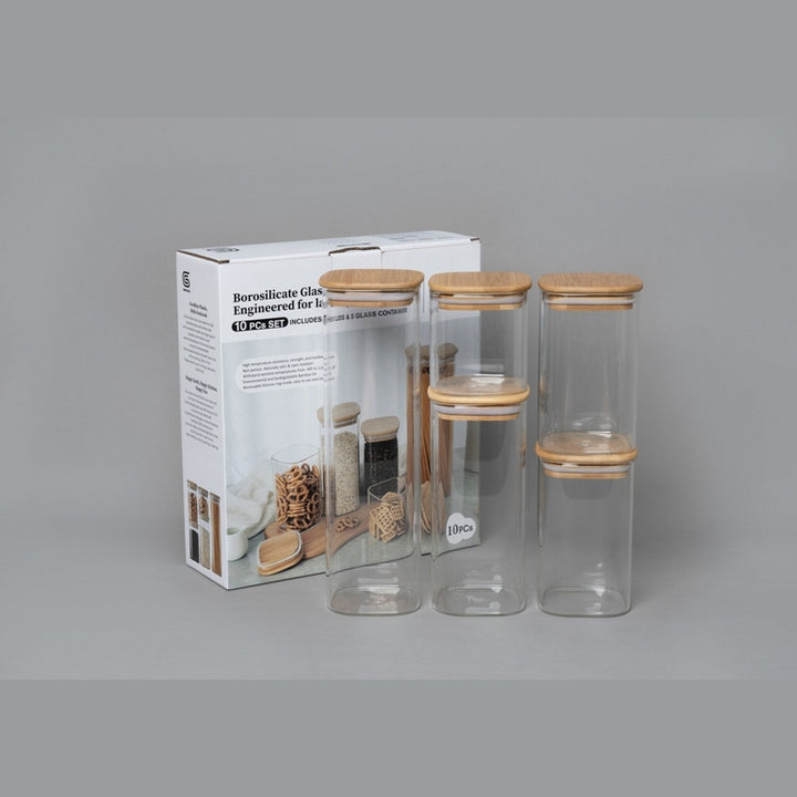 Glass Canister Set & Bamboo Lid