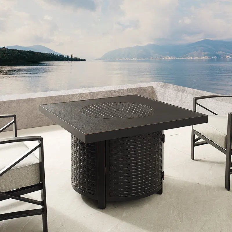 Dalton 40" Square Gas Fire Pit Table - Durable & Versatile