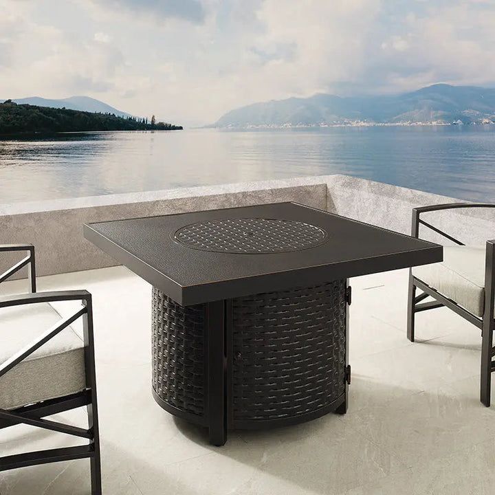 Dalton 40" Square Gas Fire Pit Table - Durable & Versatile