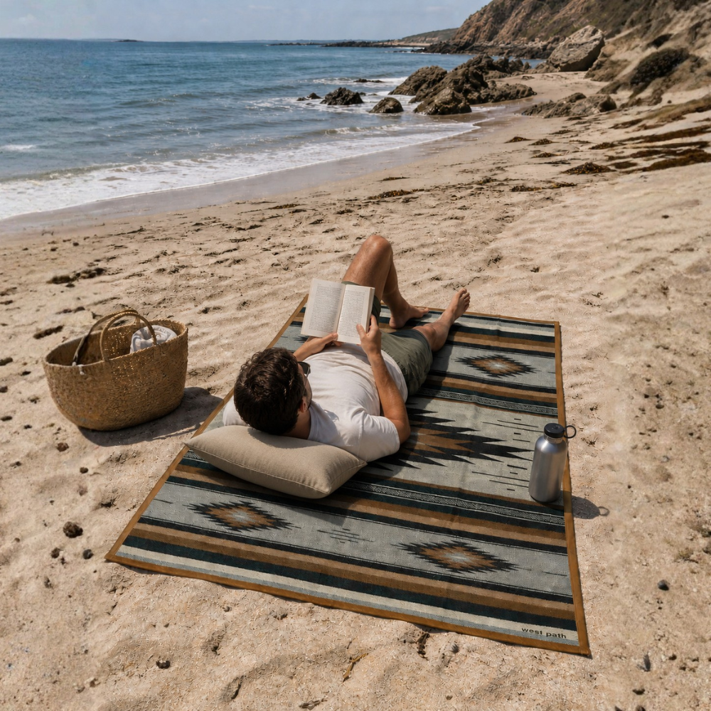 West Path Canvas Camping Blanket - Waxed Canvas Outdoor Blanket / Bushcraft Blanket