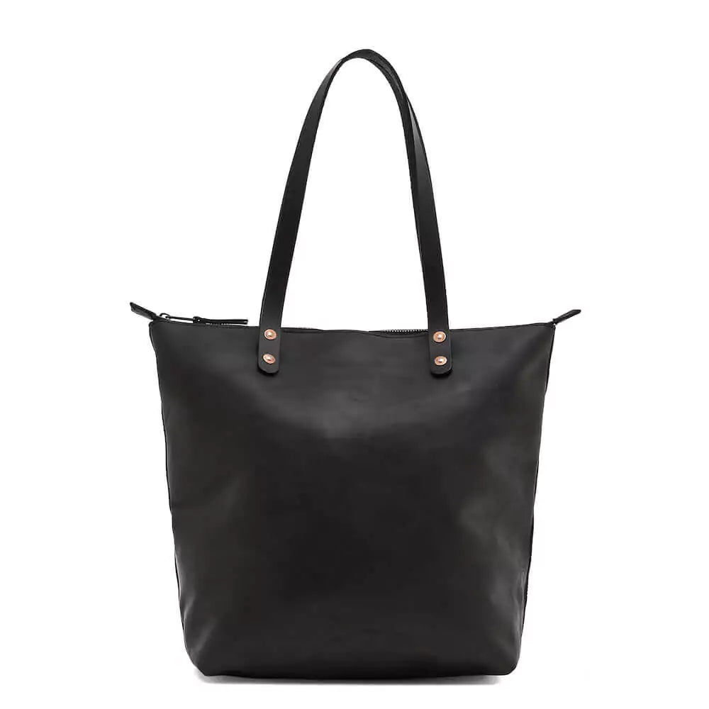 Eden LARGE Leather Tote Bag - Zippered