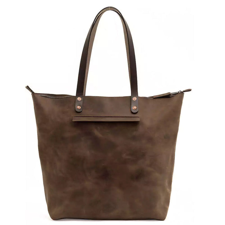 Eden OVERSIZED Leather Tote Bag - Zippered