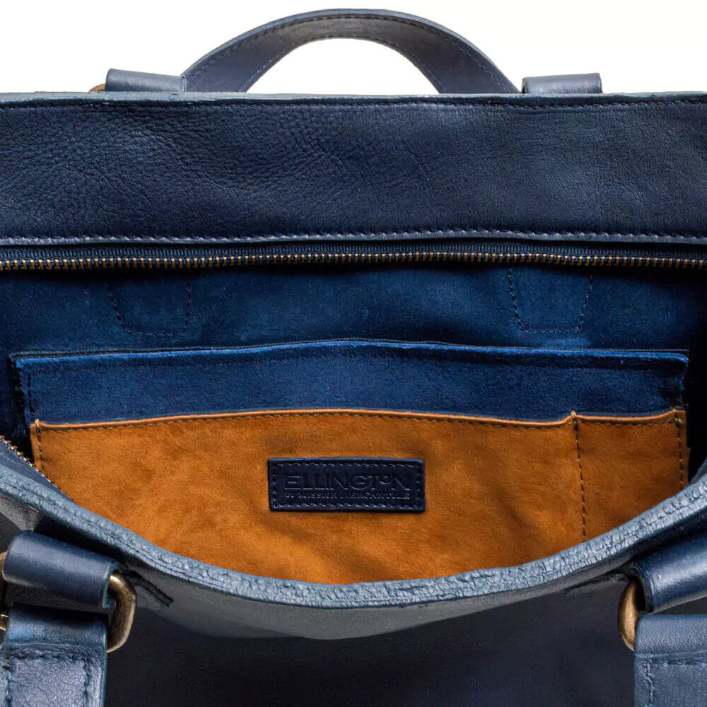 Ellington Leather Market Tote with Zippered Pouch