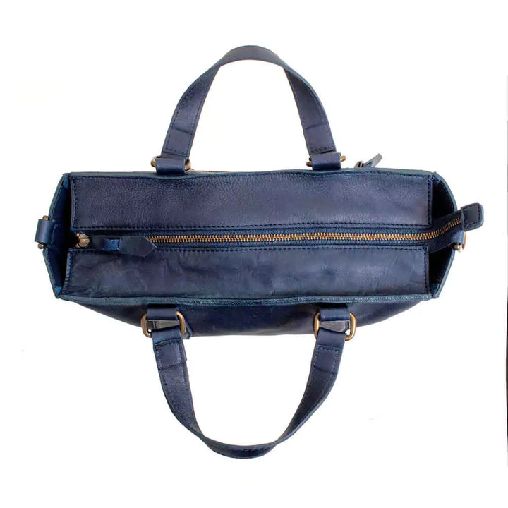 Ellington Leather Market Tote with Zippered Pouch